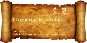 Kisgyörgy Nikolett névjegykártya