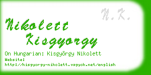 nikolett kisgyorgy business card